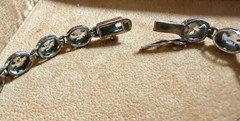12.56g Vintage Sterling Silver 925 Tennis Link Bracelet, 7.5”