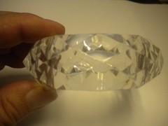 Chunky Thick CRYSTAL-CLEAR FACETED Lucite Acrylic Bangle Bracelet BEAUTIFUL