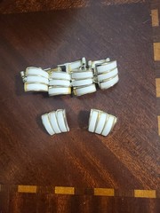Charel White Molded Lucite Bracelet & Clip On Earrings Set Vintage 1950s/1960s