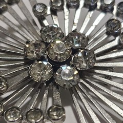 Lot Of 3 VTG Rhinestone Brooches 2 To 2.5 Inches Prong Settings Unsigned