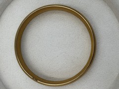 Vintage Gold Tone Bangle Set Nugget Twist Rope & Wide Satin Cuff