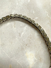 Vintage 1930s Sterling Silver Rhinestone Tennis Bracelet, Art Deco jewelry