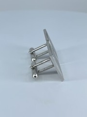 Vintage Swank cufflinks brushed and polished silver tone square design 3/4″