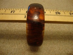 Vintage 1 1/8″ Bakelite Bracelet! Semi Translucent Amber Color w/ Rust Marbling!