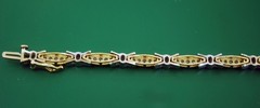 Vintage 1950’s 14k Gold Yellow & White Gold Straight Line Bracelet 66 Diamonds