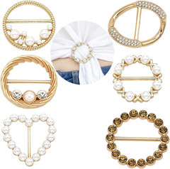 Scarf Ring Clip Shirt Clip T-Shirt Tie Ring Clips for Women and Slide Tshirt Twi