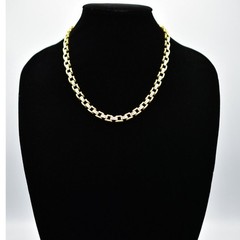 Vintage Crystal Linked Chain Collar Necklace Square Rhinestone 19.5″ 1980s Bin5