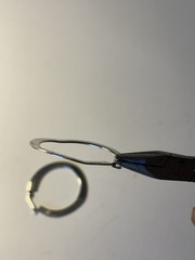 Vintage Wire Flat Handmade .925 Hoop Earrings With Hinge 1 1/2 In Width
