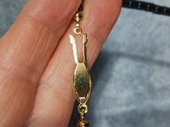 Vintage Hematite Beaded Necklace Gold Tone Clasp Gift Modernist Orb Circles