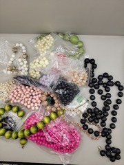 2 Lbs Vintage Colorful Plastic Lucite Beaded Necklaces Lot Costume Jewelry