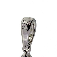 Fine 1.03ct Green Tourmaline Diamond 18k White Gold Pendant Enhancer