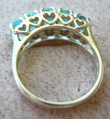 Vintage Ladies Sterling & 5 Blue Topaz Ring size 7 Signed C N A