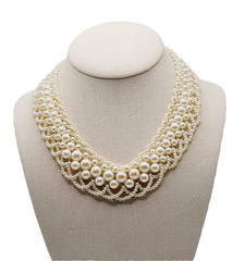 Faux Pearl Collar RBG Style Professional Old Style Elegance Necklace 18 Inch
