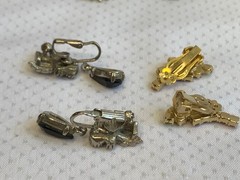 Vtg Clip-On Earring Lot Robert Rose Renoir Dalsheim Judy Lee Lisner Faux Gems