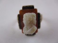 Antique Victorian Carnellian Cameo Ring Size 5 8K 333 Yellow Gold 3.1g