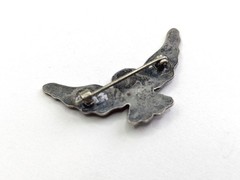Vtg Handmade Navajo Fred Harvey Era Sterling Silver Thunderbird Turquoise Brooch