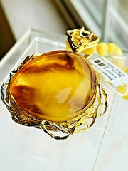 14K Gold Filled Genuine Vintage Baltic Amber Necklace Butterscotch Polish 老琥珀