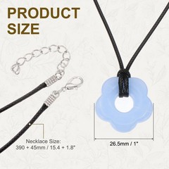 Flower Charms, Acrylic Flower Pendant Necklace Adjustable Chokers, Sky Blue