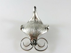 Bond Boyd Brushed & Polished Sterling Silver Orchid Brooch 2 1/8″ x 1 1/2″