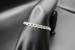 Vtg Sterling Silver Mariner or Anchor Link Bracelet 925 6.5″ Beautiful