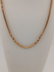 SARAH COV 1970s gold tone 32 in Unique Twist design box closure chain necklace