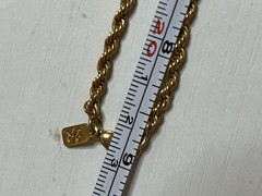 Vintage Gold Tone Rope Chain Necklace Signed Lady Remington 18”