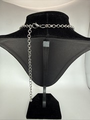 Vintage Cascading Rhinestone Cocktail Bib Necklace Silver Tone Adjustable Length