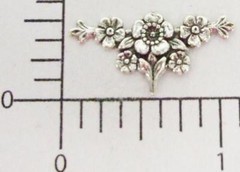 22564 4 Pc. Matte Silver Oxidized Victorian Floral Jewelry Finding