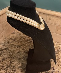 NAPIER Signed 2-Strand Pearl Gold Plated GORGEOUS Collar 1986 Statement Necklace