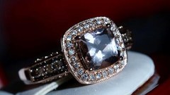 14k rose gold ring 1.45ct morganite natural diamond sz 7 halo 5.50g LeVian N3040