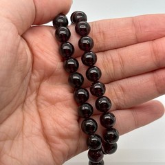 8mm red garnet smooth bead wholesale strands, round beads, red ruby color, boho