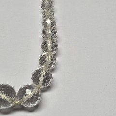 Vintage Graduated Faceted Rock Crystal Quartz Hand Strung Necklace 15″