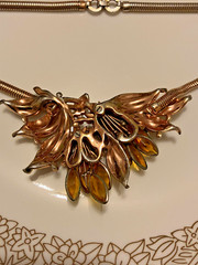 vintage early trifari necklace and bracelet set. as found. unsigned but pictured