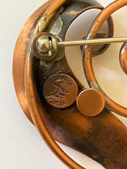Vtg Solid Copper Jewelry Lot Bell Trading Post Treble Clef Mesh Bracelet 251g