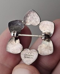 Denmark Sterling Brooch Enamel Heart Pins VB Sky Blue Guilloche – Volmer Bahner