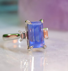 GIA Estate Platinum 5.60ct No Heat Ceylon Blue Sapphire VS Diamond 3 Stone Ring