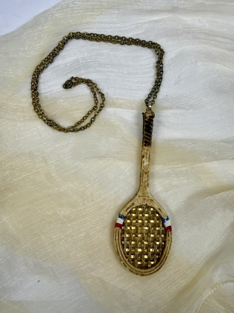 VTG Tennis Racket pendant L. Razza Sports Collectible signed Read