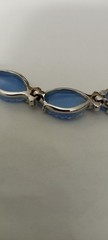 Jomaz Blue Poured Glass Fruit Salad Leaves Link Bracelet