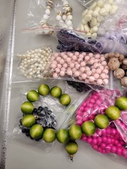 2 Lbs Vintage Colorful Plastic Lucite Beaded Necklaces Lot Costume Jewelry