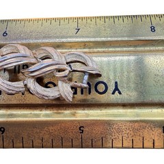 Vintage Crown Trifari Link Bracelet Mid Century Gold Trifarium Leaves 50s 60s A3