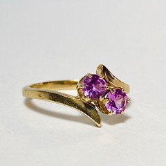 Baden & Foss 10K Yellow Gold 0.68ctw Lab Created Pink Sapphire Sz 5.75 Ring 2.1g