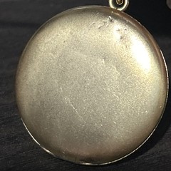 Victorian 9.9g Round Matte Gold Filled Locket Pendant Photo C Co Stamp CZ Stone