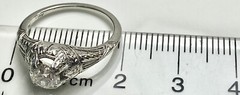 ART DECO BELAIS 18K .53 CT VINTAGE ENGAGEMENT FILIGREE ANTIQUE RING (C130B)