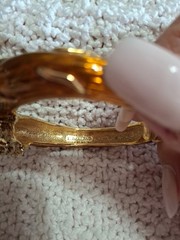 Vtg Thailand Tiger Head Twin Double Rhinestone and Enamel Clamp Bangle Bracelet