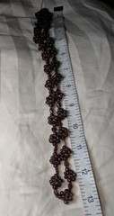 Vintage Garnet Beaded Necklace 341 Carat Burgundy Almandine Bohemian Cluster 26″