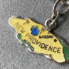 Vintage Sterling Silver Charm Bahamas Nassau Map Estate Jewelry Pre-Owned