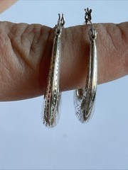 Sterling Silver Vintage Hoop Earrings 6 Grams