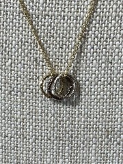 VTG 14K Gold Filled Tri Color Rings on Chain 1/20 14K GF, Necklace, 18″, NOS