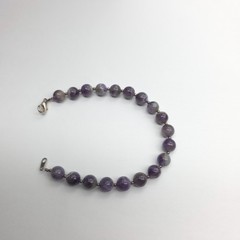 Amethyst Gemstone Beaded 8 inches Bracelet Vintage