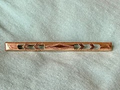 Antique 10k Gold Top Bar Brooch Engraved Flower Design Edwardian Era FJ247